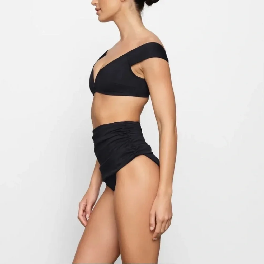 Skims Shaping Swim Foldover Skirt Bikini Bottom Midnight Blue M & XXS